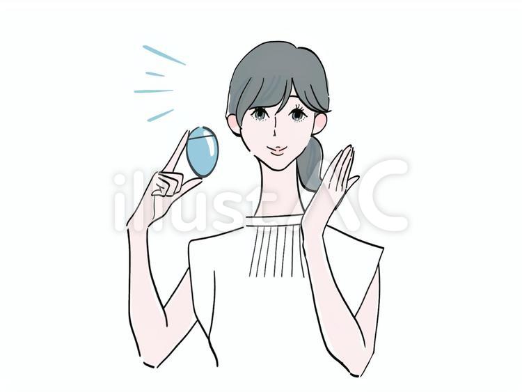 日焼け止めを持つ女性 日焼け止め,女性,夏のイラスト素材