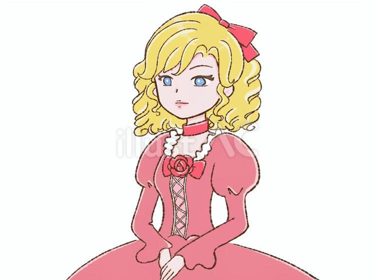 背筋を伸ばす令嬢 真顔,背筋,姿勢のイラスト素材