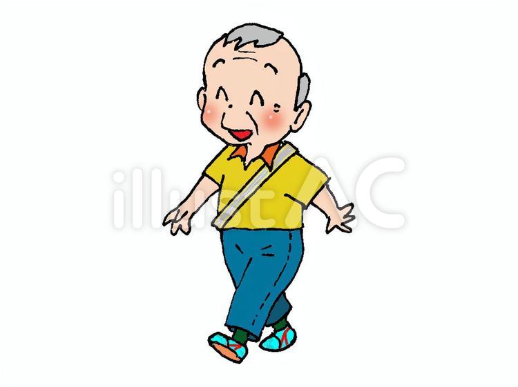 おじいちゃんの散歩 人物,男性,老人のイラスト素材