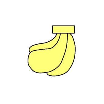 バナナ バナナ,手描き,かわいい,シンプル,簡単,果物,アイコンのイラスト素材