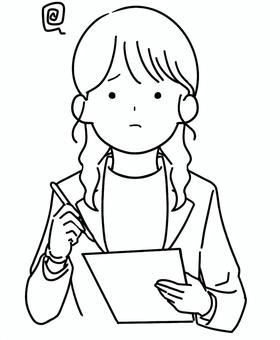 モヤモヤ・カウンセラー 人物,モヤモヤ,不満,イラスト,ビジネス,手描き,カウンセラー,問診,健診,アドバイスのイラスト素材