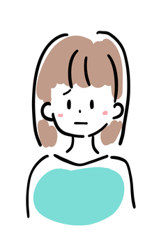 困る女性 悲しい,しょんぼり,困る,女性,かわいい,セミロング,ビジネス,シンプル,ベクター,イラストのイラスト素材