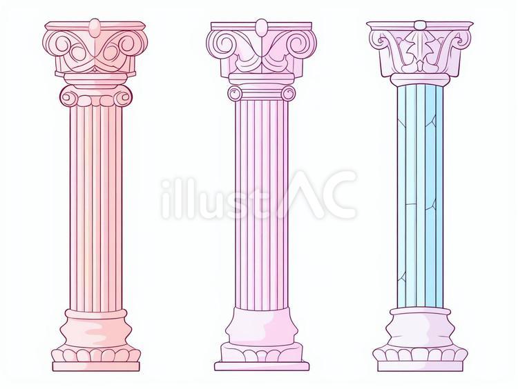 カラフルな宮殿の柱イラスト - No: 24285657｜無料イラスト・フリー