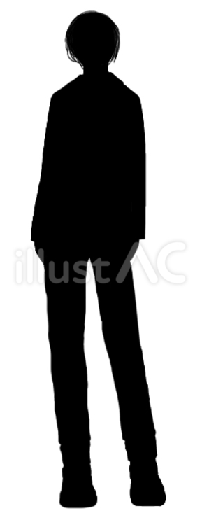 男性立ち絵 人物,立ち絵,シルエットのイラスト素材