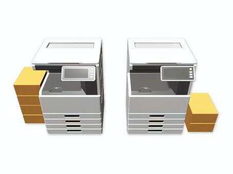 複数台のコピー機 コピー機,印刷,複写機,コピー,用紙,複合機,スキャン,ビジネス,学校,事務のイラスト素材