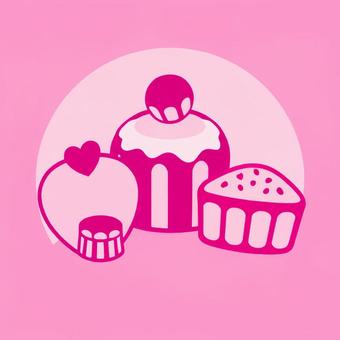 ピンクのカップケーキのイラスト・アイコン カップケーキ,ケーキ,ピンク,アイコン,スイーツ,洋菓子,お菓子,デザート,おやつ,食べ物のイラスト素材