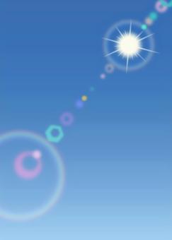 レンズフレア(ゴースト)　その1 レンズフレア,太陽,光,快晴,晴天,日差し,陽光,まぶしい,夏,プリズムのイラスト素材