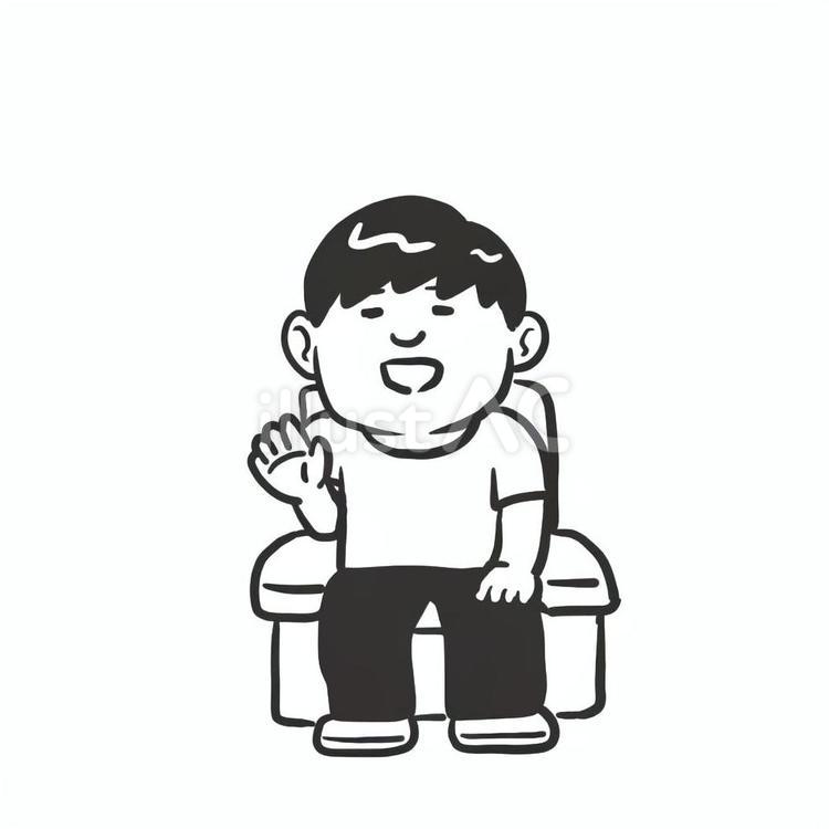 頭より下で控えめに手を振るファン 応援,ライブ,コンサートのイラスト素材