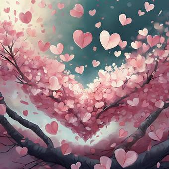 heart cherry blossoms, , JPG