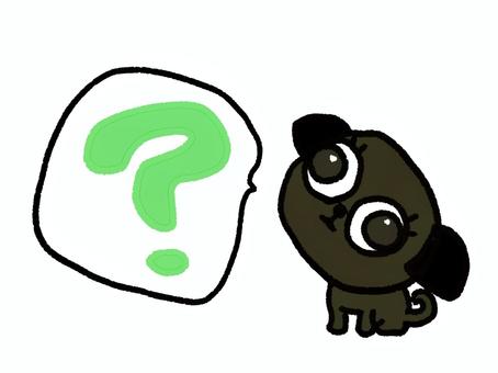 はてな黒パグ はてな黒パグ 生き物,動物,犬,子犬,パグ,黒パグ,はてな,かわいい,コミカル,オリジナルのイラスト素材