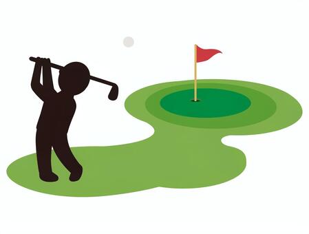 ゴルフ ゴルフ,スポーツ,人物,男性,スイング,ゴルファー,ゴルフクラブ,全身,運動,素振りのイラスト素材