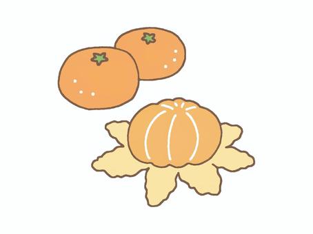 みかん3個 みかん,こたつ,冬,皮,剥く,筋,へた,ビタミンc,風邪予防,食べるのイラスト素材
