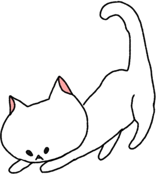 prone cat stretch, cat, to go back, animal, JPG and PNG