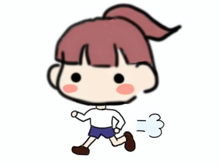 全力で！！ 駆け足,女の子,疾走,カワイイ,ポップのイラスト素材