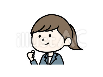 ガッツポーズをする女性