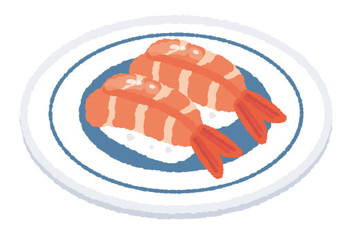 皿にのった寿司 寿司,寿司ネタ,すし,スシ,鮨,米,コメ,酢飯,回転寿司,こめのイラスト素材