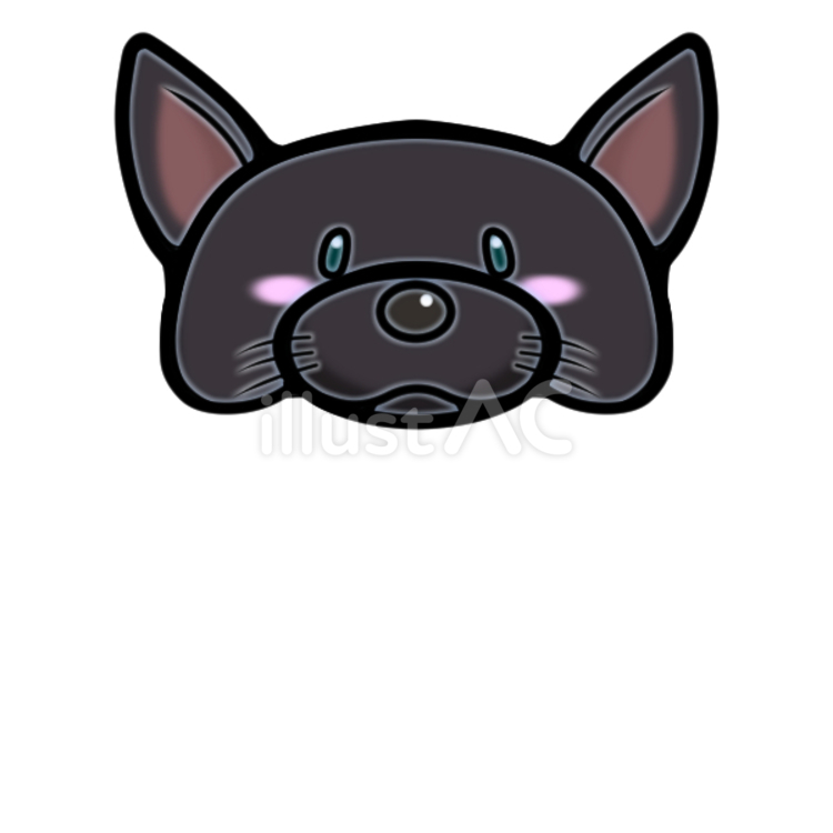 立耳の黒犬の帽子 犬,干支,戌年のイラスト素材