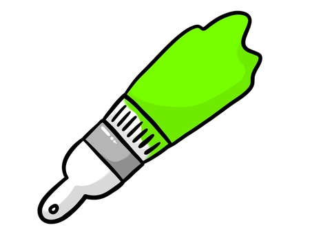 ハケでペンキを塗る ハケでペンキを塗る ハケ,塗る,ペンキ,刷毛,塗装,作業,リフォーム,リノベーション,diy,大工のイラスト素材