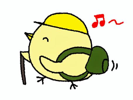 ハイキングするひよこ ひよこ,ハイキング,リュックサック,移動,pop調,手描き,挿絵,ワンポイント,素材,商用可のイラスト素材