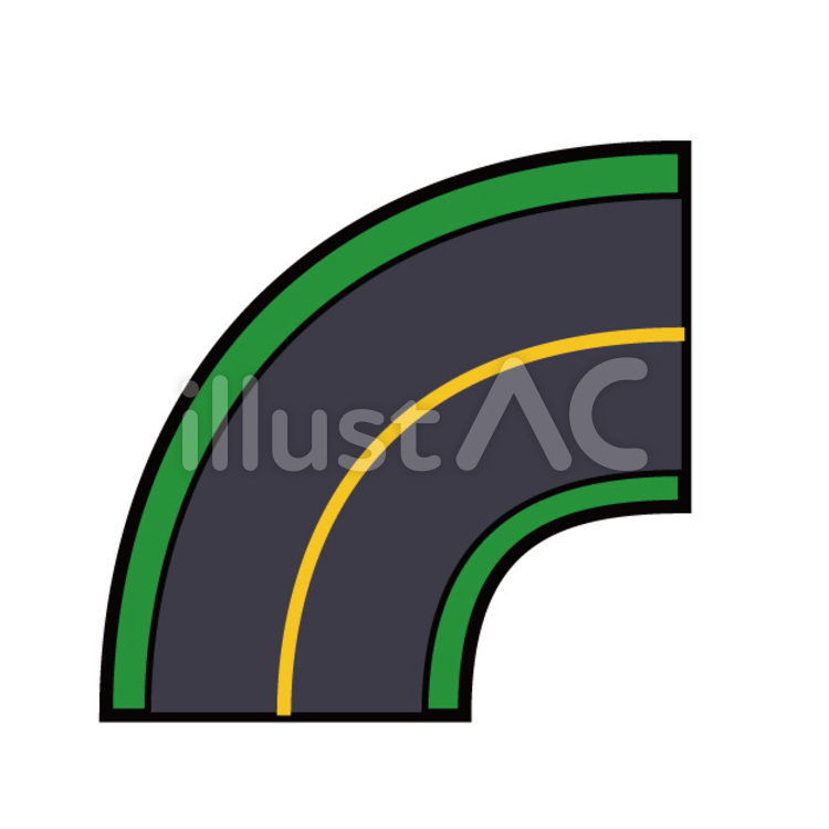道路標示 道路標示,カーブ,道路のイラスト素材