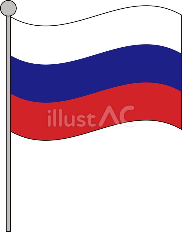 ロシアの国旗（モスクワ）Russia ロシア,国旗,旗のイラスト素材
