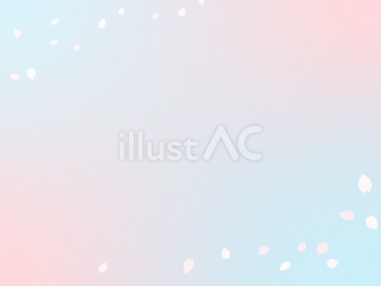 桜ふぶきと青とピンクのグラデーション背景 桜,春,さくらのイラスト素材