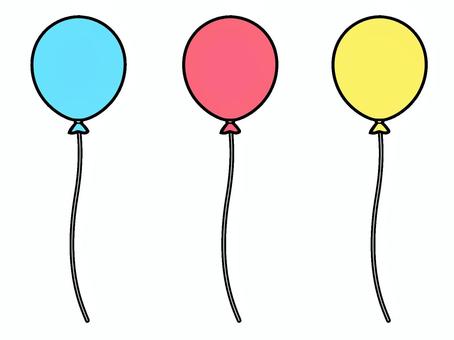 Illustration, balão, vermelho, azul claro, 