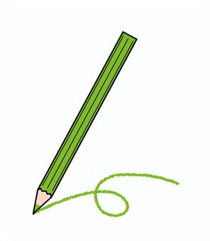 黄緑色鉛筆・単品 色鉛筆,黄緑色,文具,ステーショナリー,学校,幼稚園のイラスト素材
