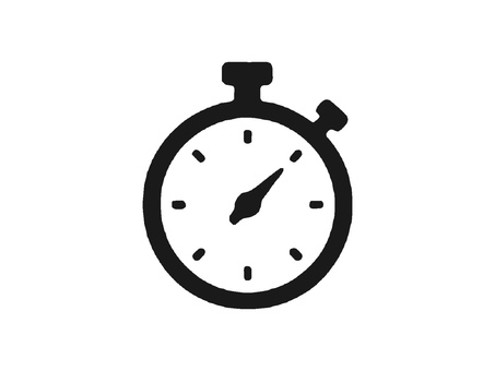 シンプルなストップウォッチのアイコン ストップウォッチ,時計,タイマー,計測,時間,時刻,秒,分,時間管理,カウントのイラスト素材