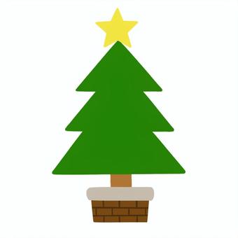 シンプルなクリスマスツリー　手描き クリスマス,クリスマスツリー,ツリー,教材,ポストカード,学校教材,壁装飾,壁画,壁飾り,シンプルのイラスト素材