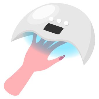ジェルネイル ジェルネイル,ネイル,ライト,uvライト,硬化,ネイルアート,ネイルサロン,施術,ネイリスト,セルフネイルのイラスト素材