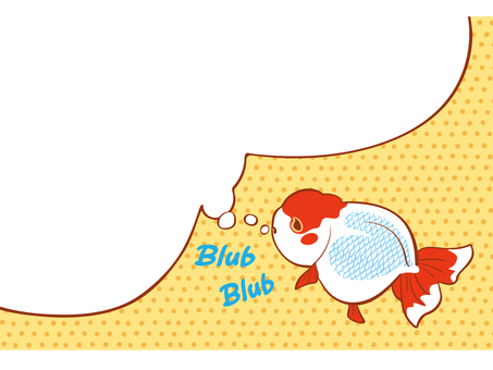 EF＿0004 魚,生物,金魚,涼,水,泡,らんちゅう,ポストカードのイラスト素材