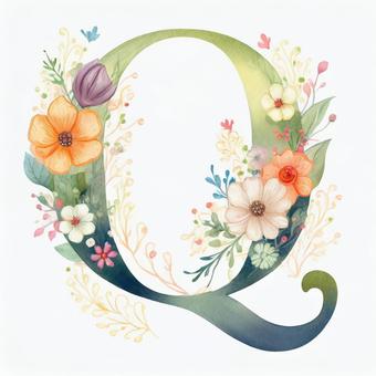 Flower text Q, , JPG