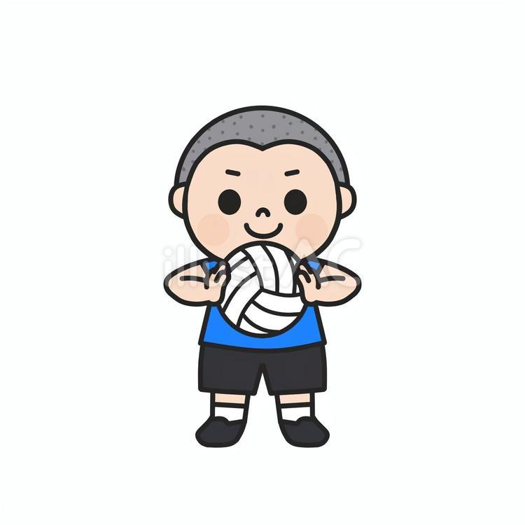 バレーボールを持って気合をいれる男の子5 バレーボール,ボール,バレー部のイラスト素材