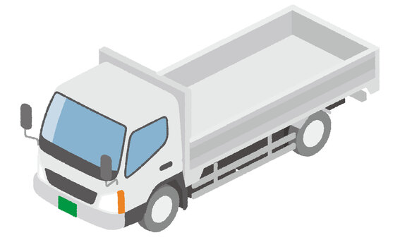 アイソメ図・トラック 仕事,アイソメ図,アイソメトリック,鳥瞰図,俯瞰図,俯瞰,ビジネス,トラック,貨物車,車のイラスト素材