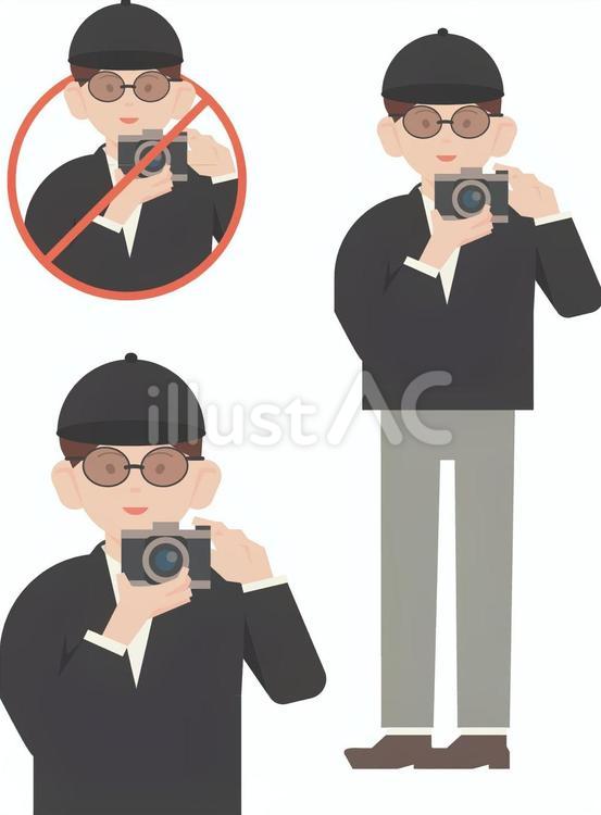 盗撮する人 盗撮,犯罪,撮影のイラスト素材