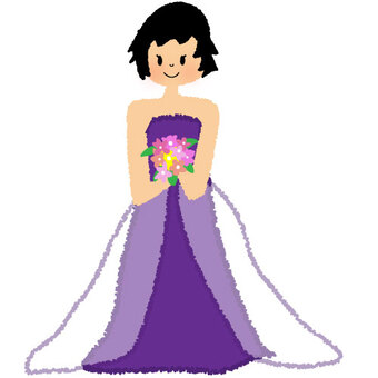 Illustration, color dress, bride, wedding, 