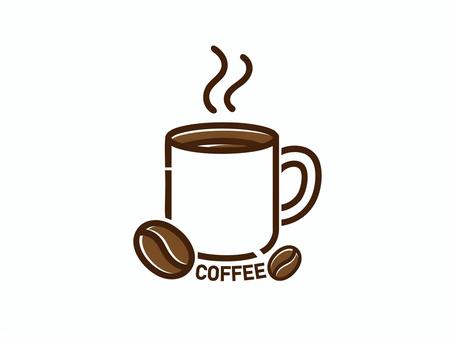 マグカップとコーヒーをモチーフにしたロゴ