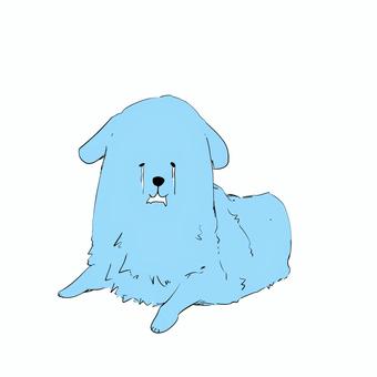泣き顔の犬 泣き顔,犬,表情,生き物,青色のイラスト素材