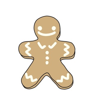 ジンジャークッキー クッキー,お菓子,クリスマス,魔除け,人型のイラスト素材