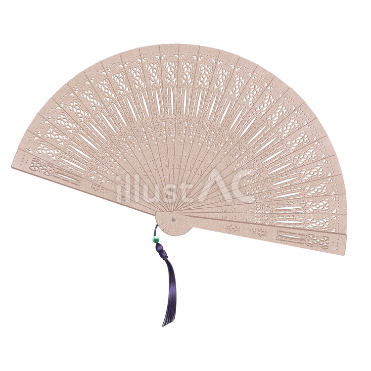 木製扇子素材 扇子,和風,夏のイラスト素材