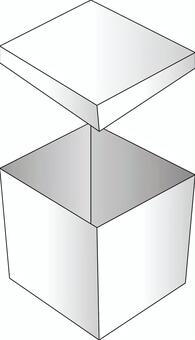 箱フタ　　 箱,フタ,開ける,空っぽ,入れ物,立体,線画のイラスト素材
