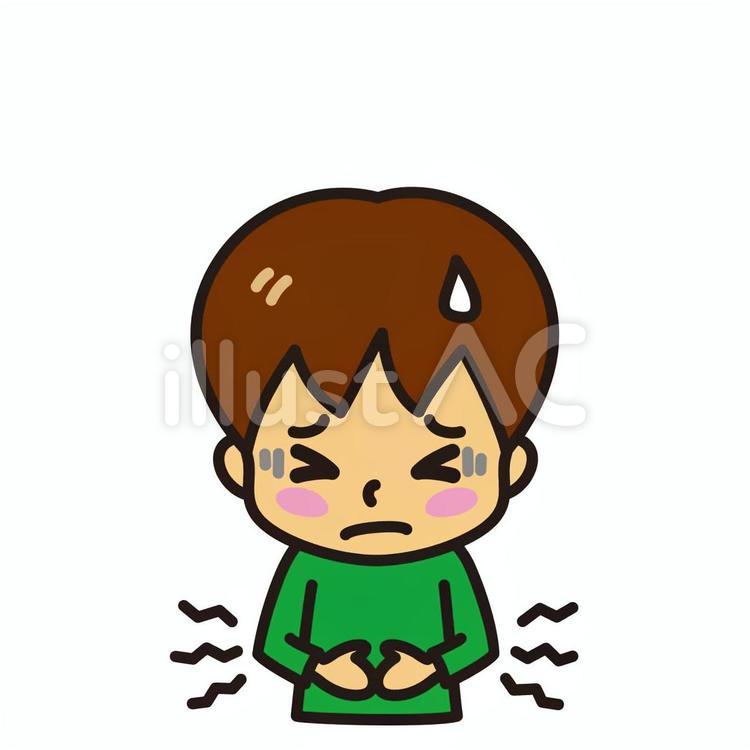 子供　男の子　腹痛 腹痛,子供,胃痛のイラスト素材