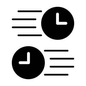 時間が早いアイコンセット 時間,時計,早い,アイコン,シンプル,スピーディー,迅速,時短,スピード線のイラスト素材