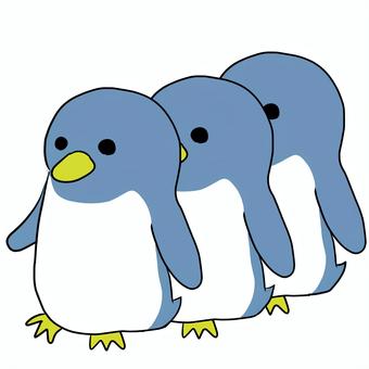 ペンギン　行列 ペンギン,動物,鳥,散歩,行列,並ぶのイラスト素材
