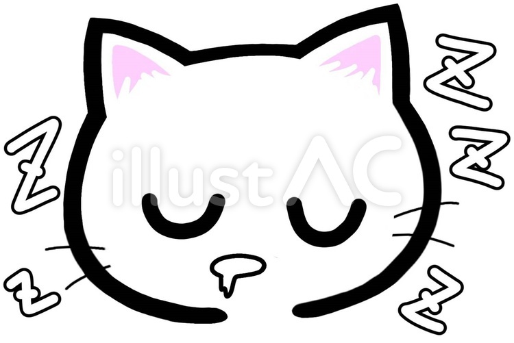 ぐっす眠る　猫　寝る 寝る,眠る,睡眠のイラスト素材