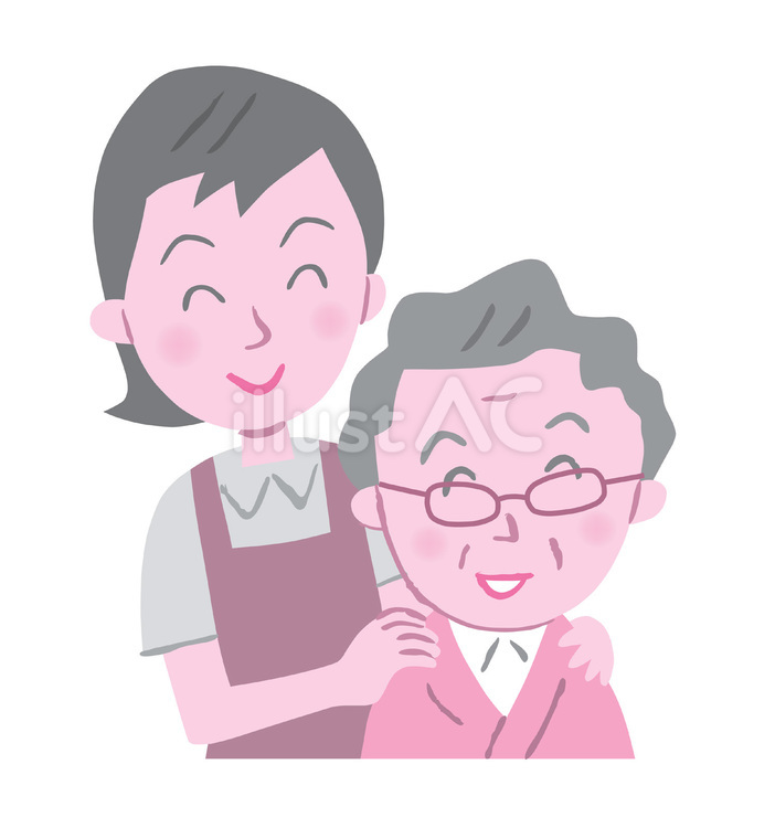 高齢者介護 介護,高齢者介護,介護福祉士のイラスト素材