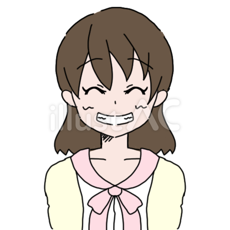 私服の女性3（超笑顔） ほほえむ,10代,20代のイラスト素材