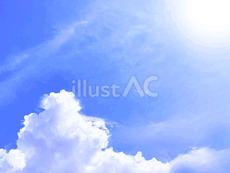 自然素材13＿青空と雲 青空,夏,晴のイラスト素材