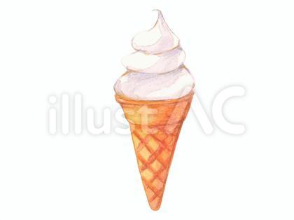 ソフトクリーム バニラ味 水彩